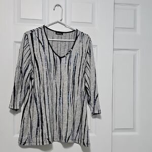 Initiatives Striped V-Neck Women's Top